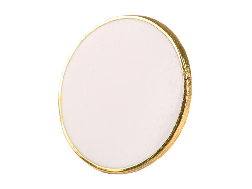 Emblem forgyldt m hvid emalje ø 25mm Magnet