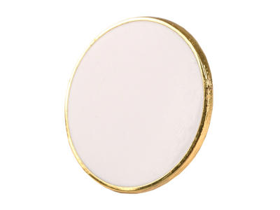 Emblem forgyldt m hvid emalje ø 25mm Magnet