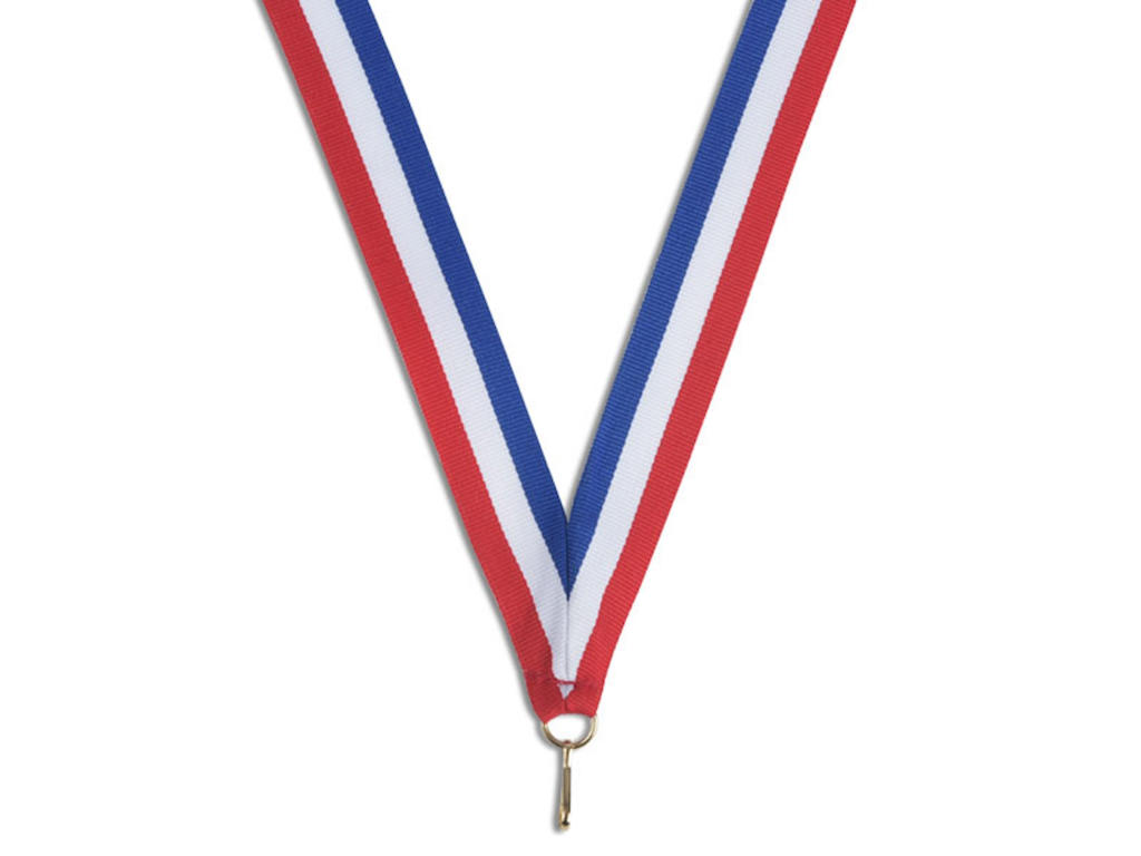 Medaljebånd - rød/hvid/blå
