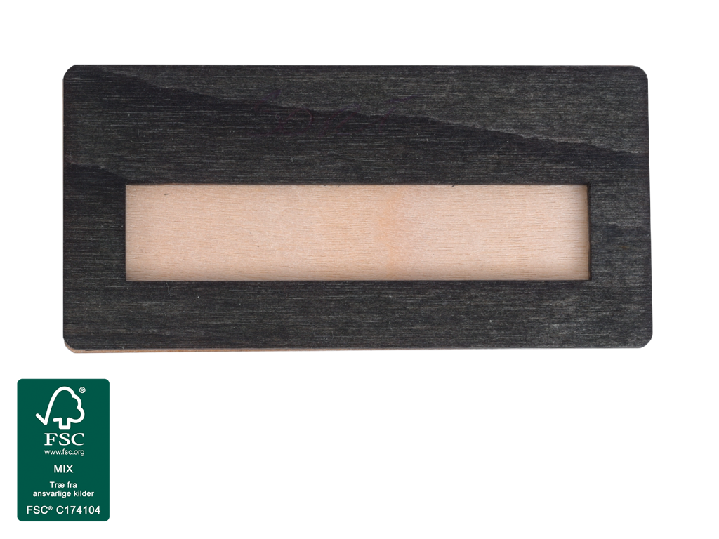 Navneskilt Træ Vindue Sort-bejdset