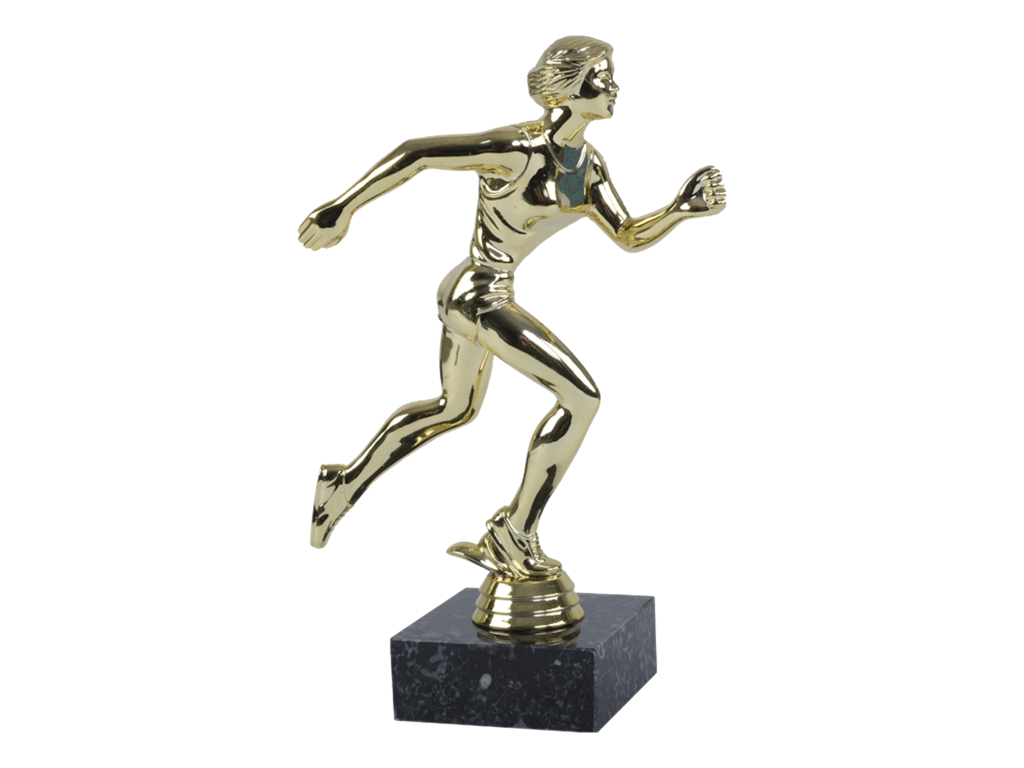 Pokal - Sportsfigur løber dame 155 mm Guld