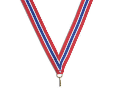 Medaljebånd - rød/hvid/blå