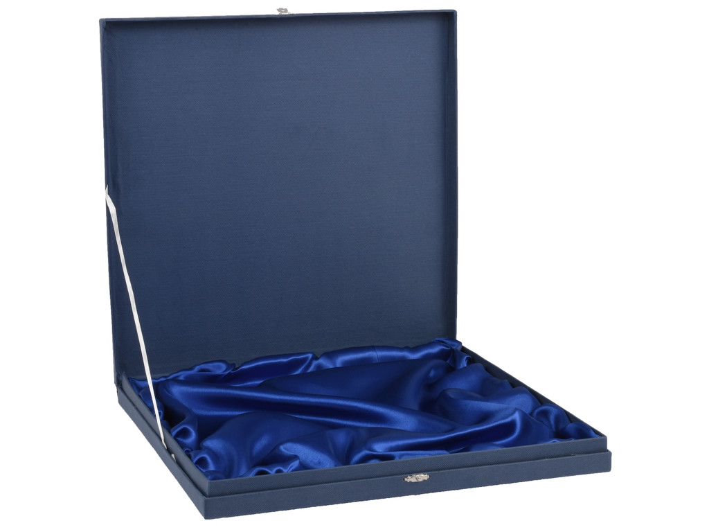 Blåt etui med blå satin