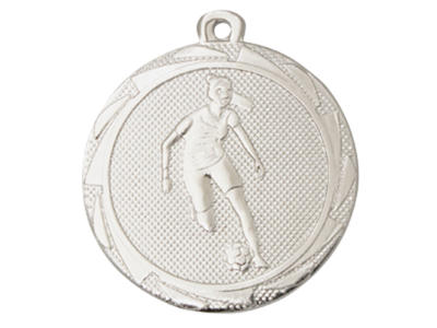 Fodboldmedalje pige/dame sølv 45 mm