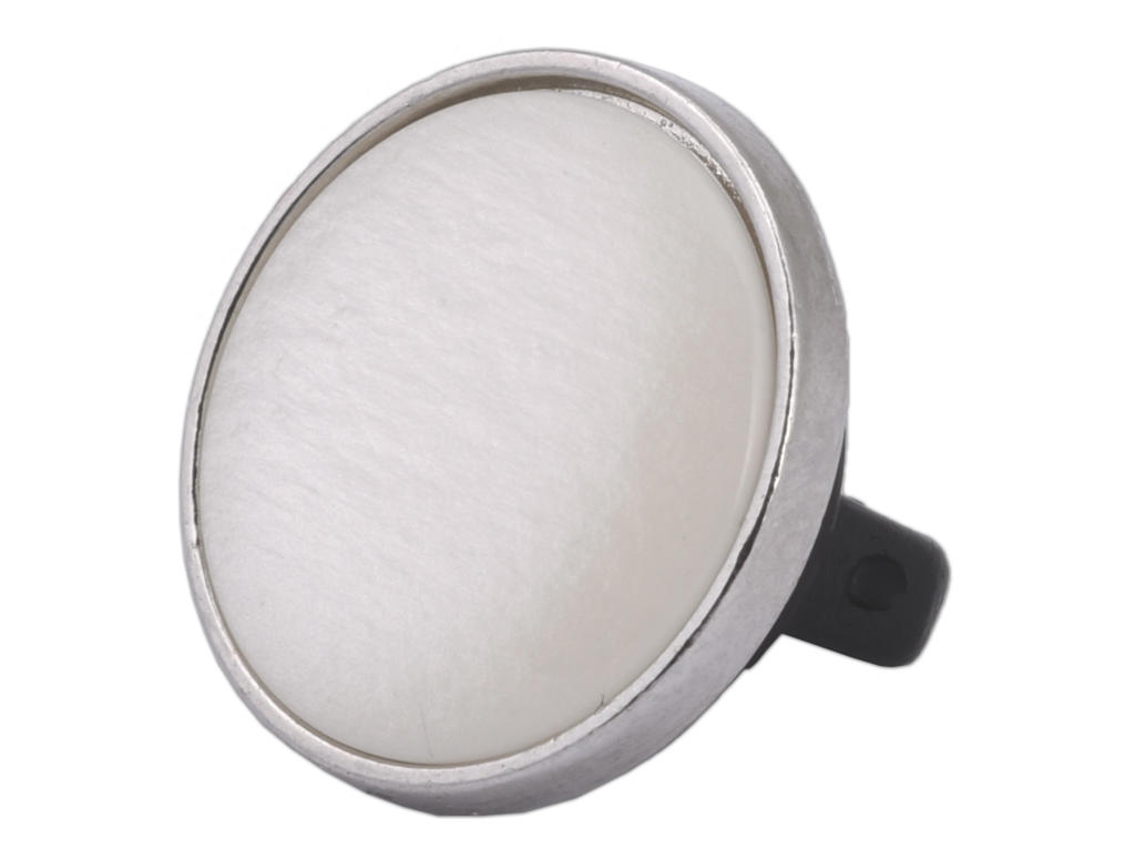 Emblem 18 mm forsølvet m. hvid perlemor