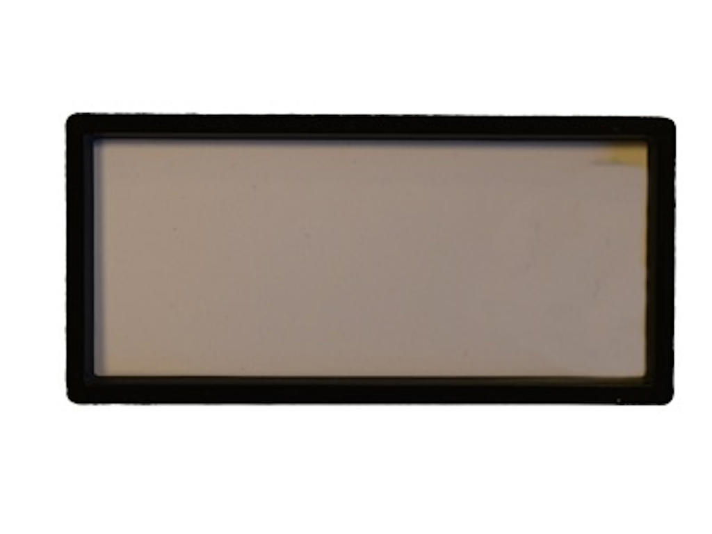 Plastrude til navneskilt - sort ramme 61x26 mm