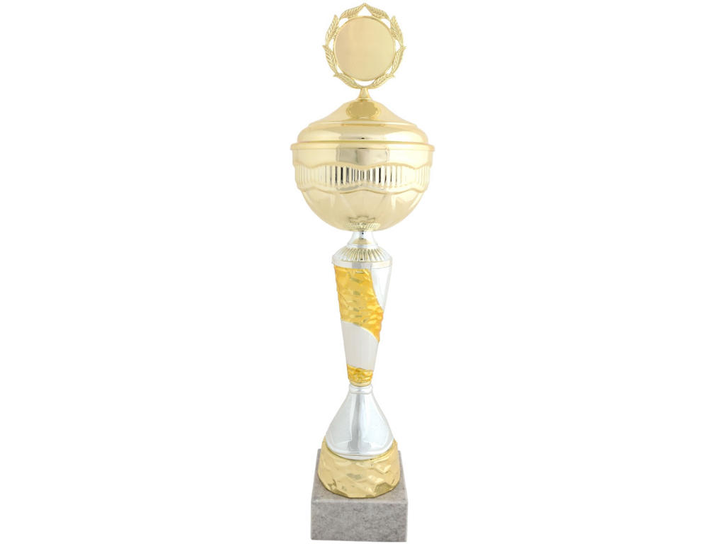 Pokal Herremanden - 42 cm i guld med marmorsokkel