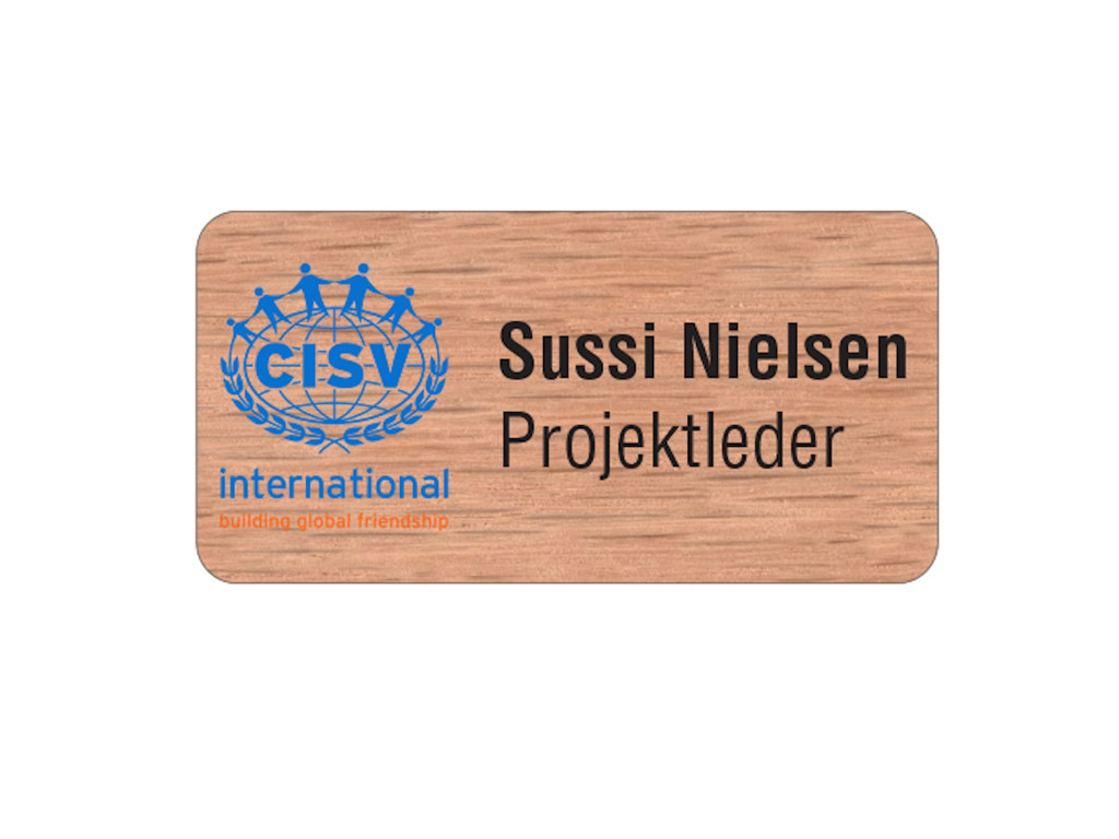 Klimavenligt Navneskilt træ rektangulært  60X30 mm