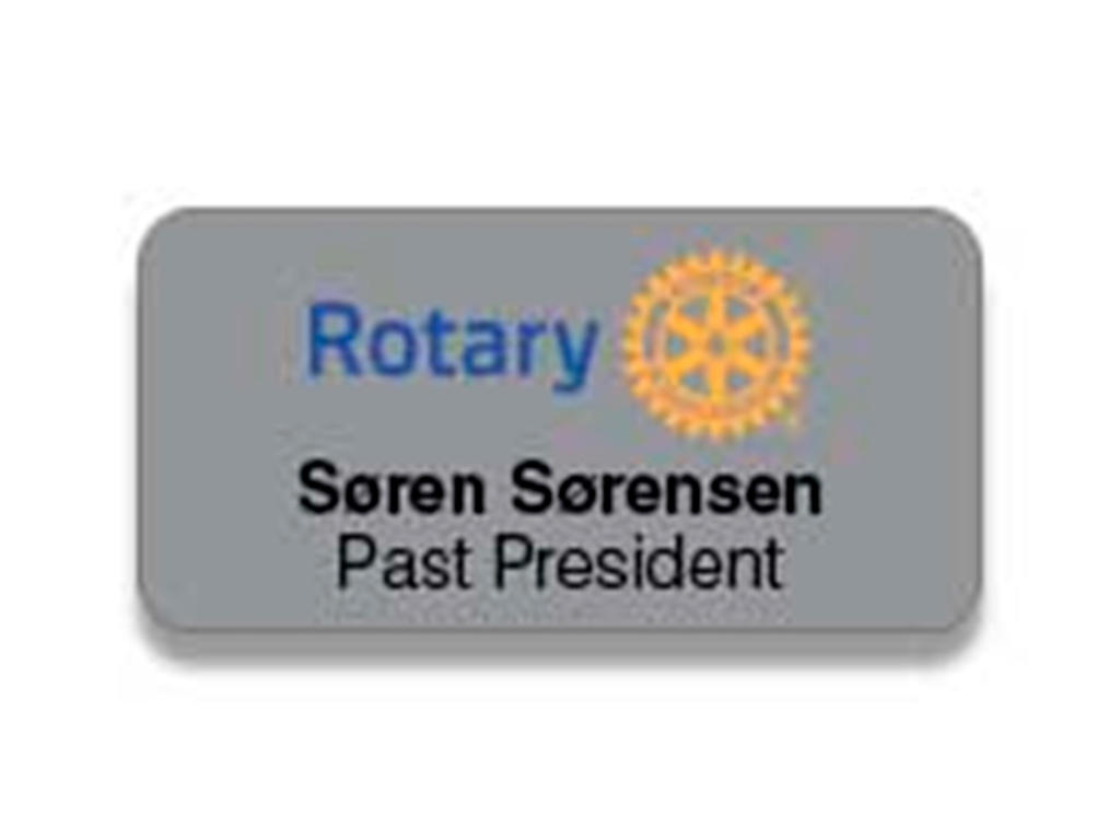 Navneskilt, ABS, sølv/sort