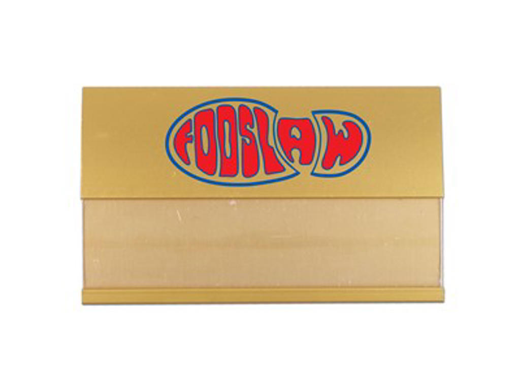 Navneskilt metal alu forgyldt 