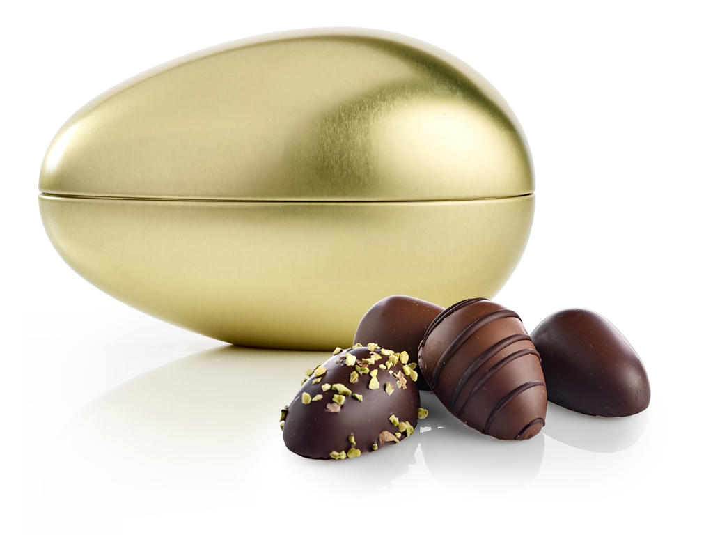 GULD PÅSKEÆG MED MARCIPANÆG