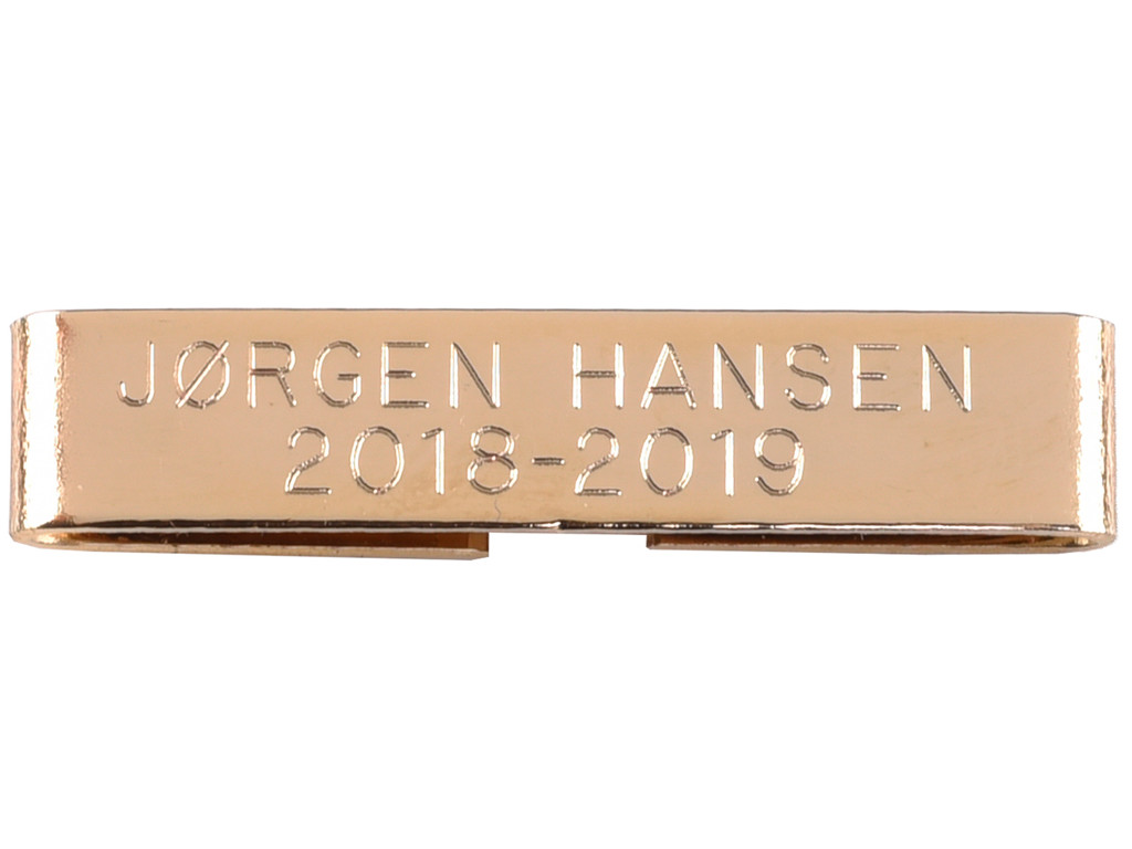 Navnebjælke 7x30 mm m. ombuk