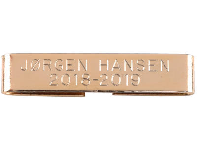 Navnebjælke 7x30 mm m. ombuk