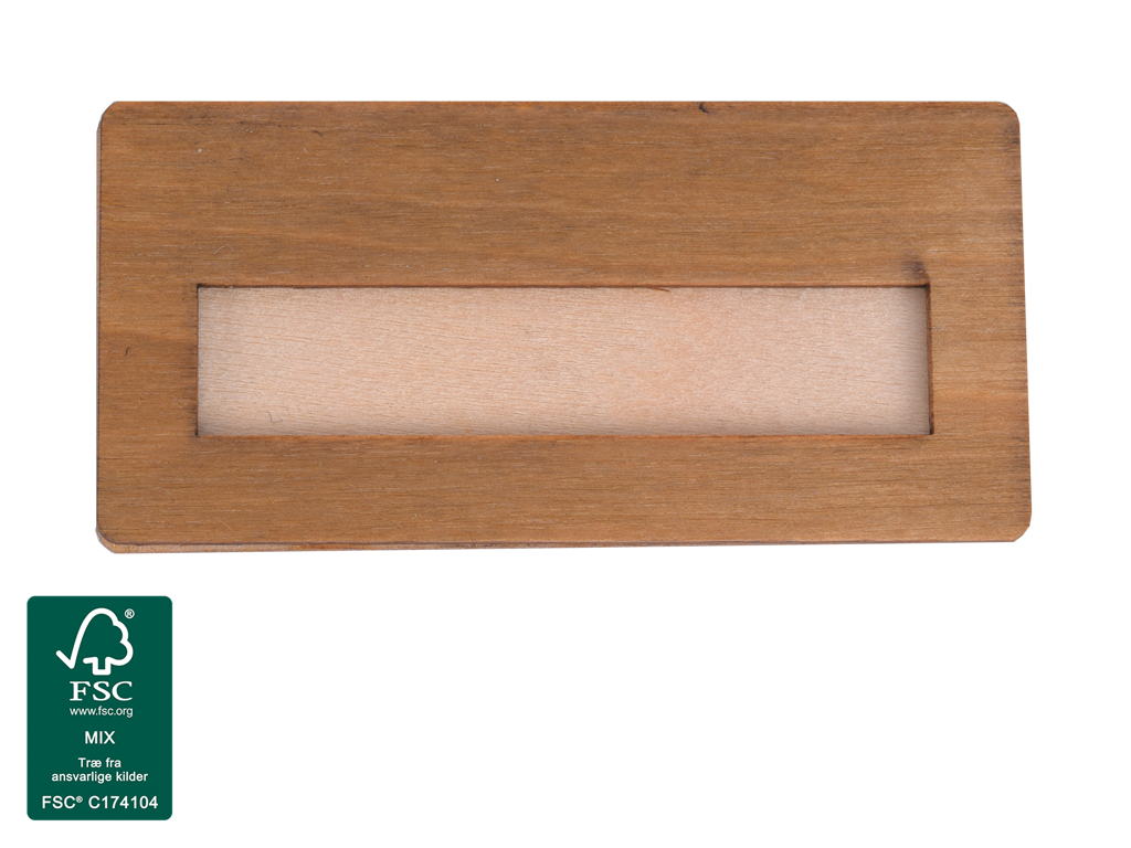 Navneskilt Træ window nødde-bejdset