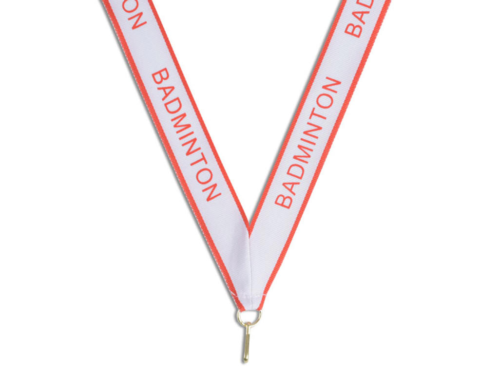 Badminton medaljebånd - rød/hvid