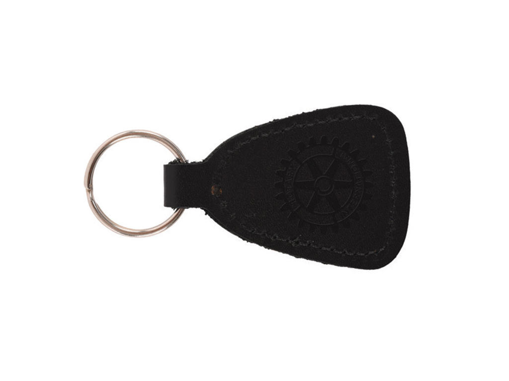 Læder nøglering m. Rotary logo
