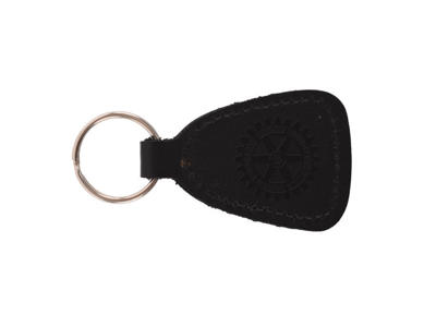 Læder nøglering m. Rotary logo