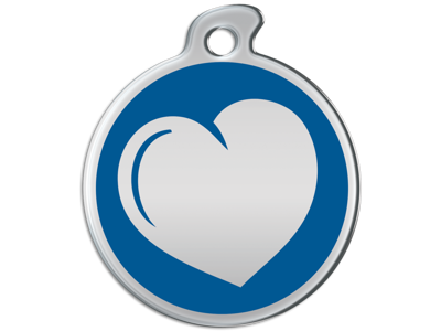 Hundetegn Hjerte stor blå