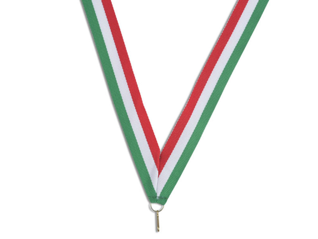 Medaljebånd - rød/hvid/grøn