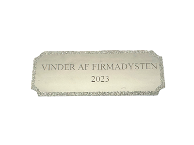 Graveret sokkelskilt i metal Sølv 17x50 mm