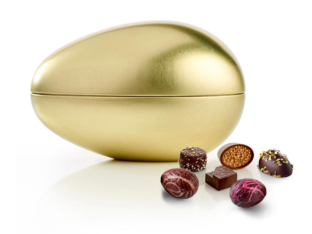STRUDSEÆG - GULD MED LUKSUS CHOKOLADE