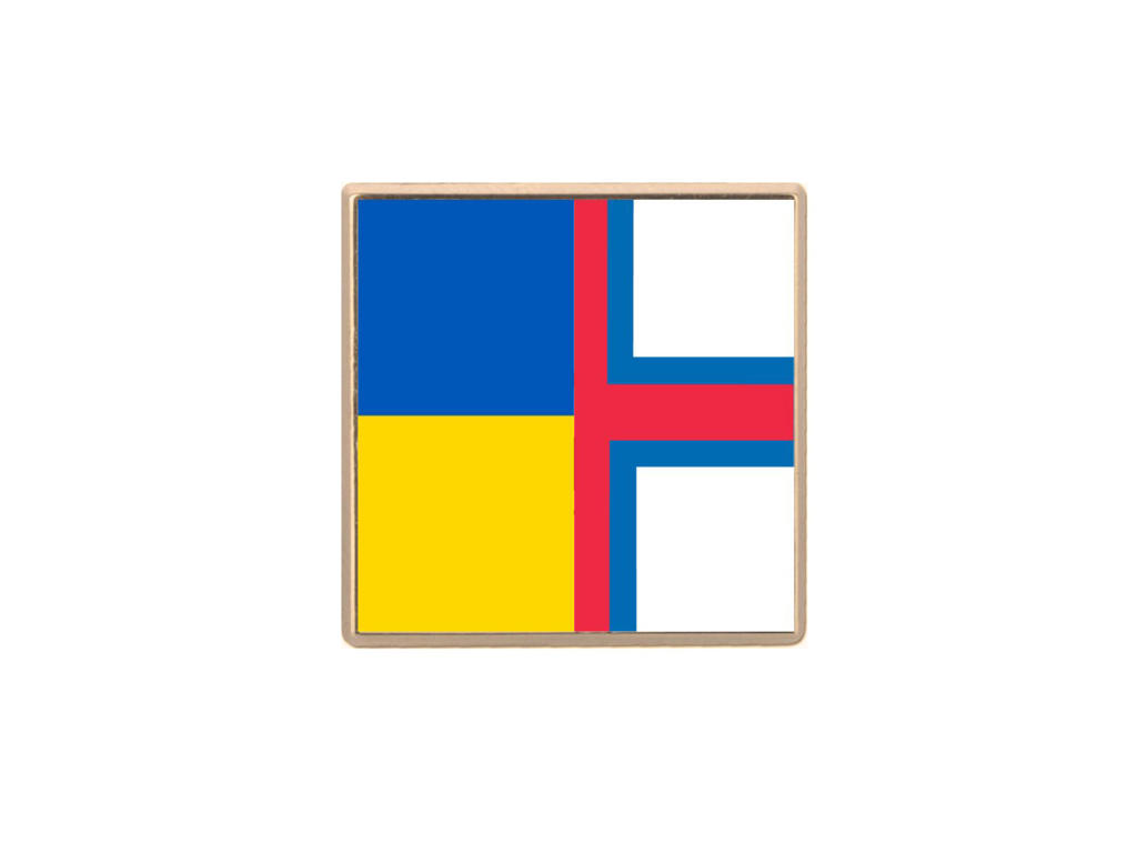 Flagpin forgyldt 17x17 Færøerne/Ukraine