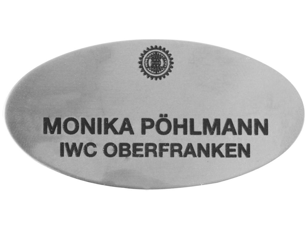 IW Navneskilt oval stål 