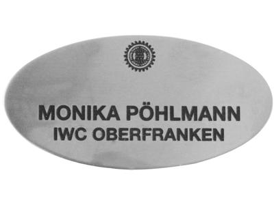 IW Navneskilt oval stål 