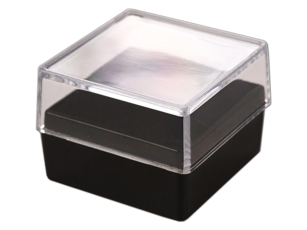 Sort etui med klart låg