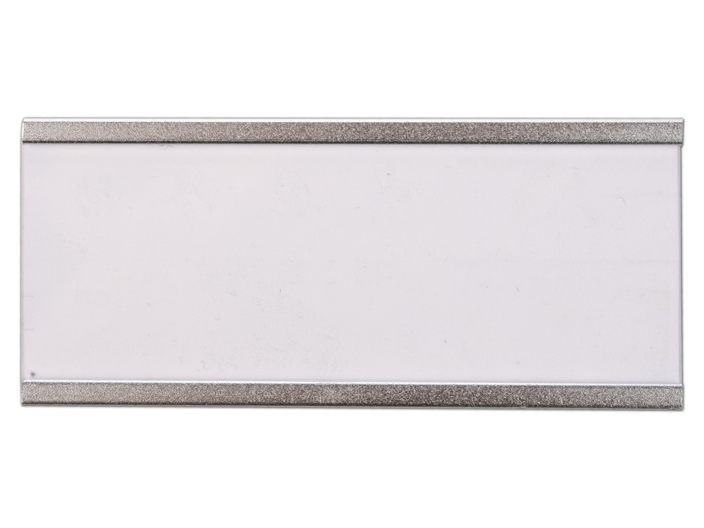 Navneskilt Alu m. nål/plastikholder