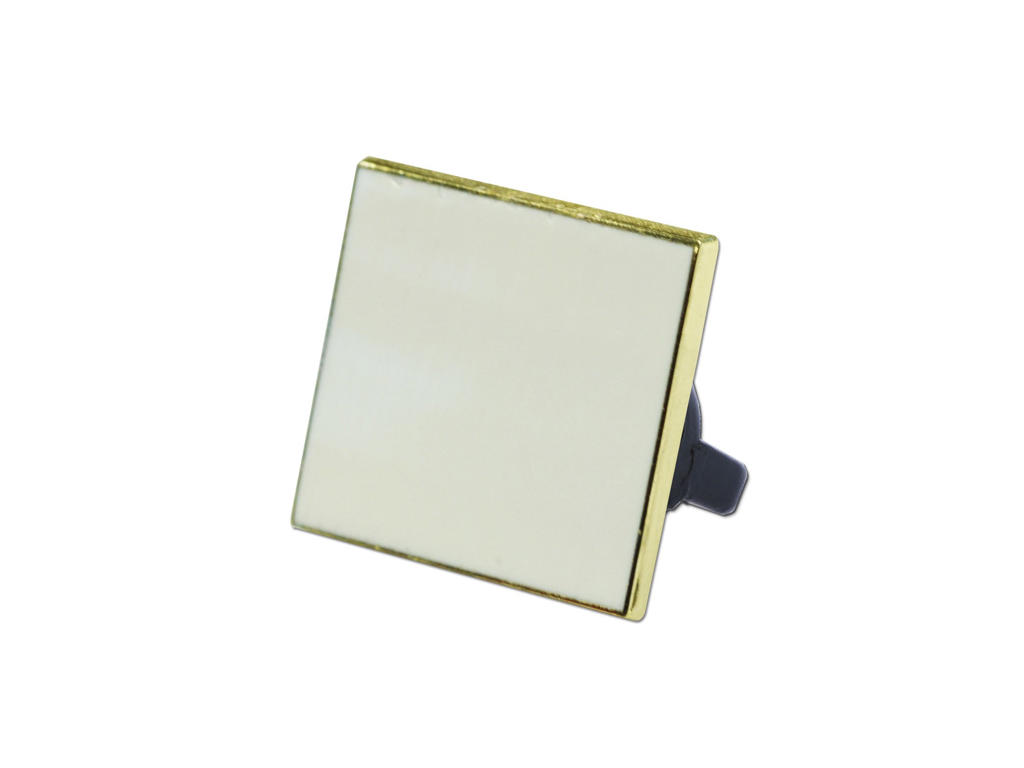 Emblem 17 x 17 mm forgyldt m. hvid emalje 