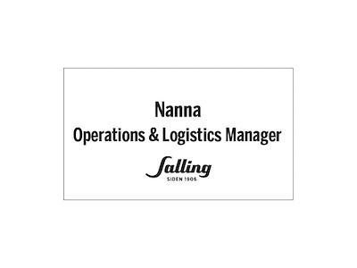 Salling navneskilt m/clips - logo, navn + titel 
