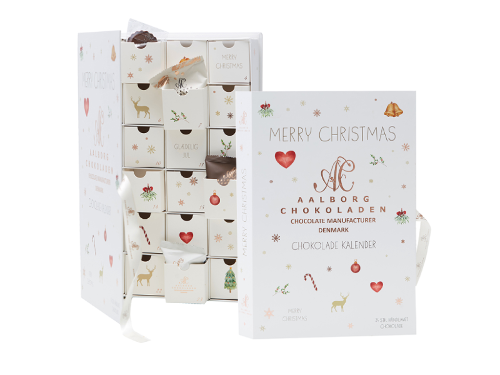 Luksus julekalender med 24 stk. chokolade