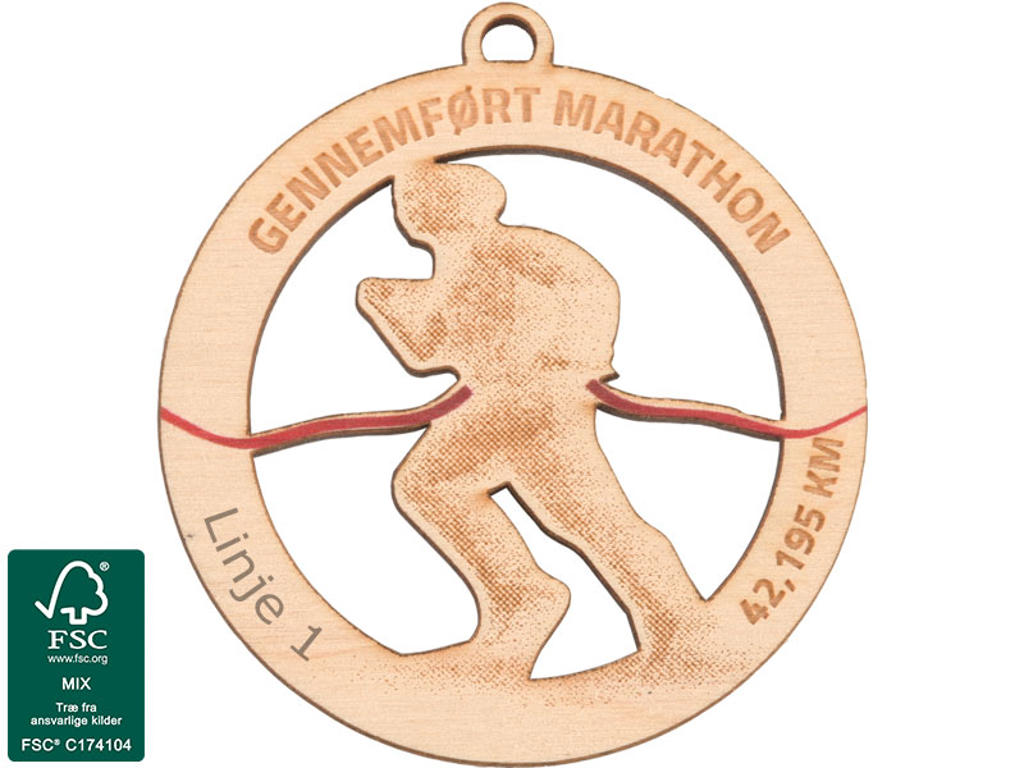 Træmedalje - Marathon