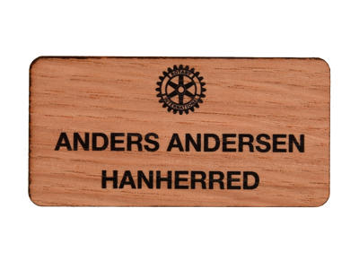 Rektangulært Navneskilt af Træ