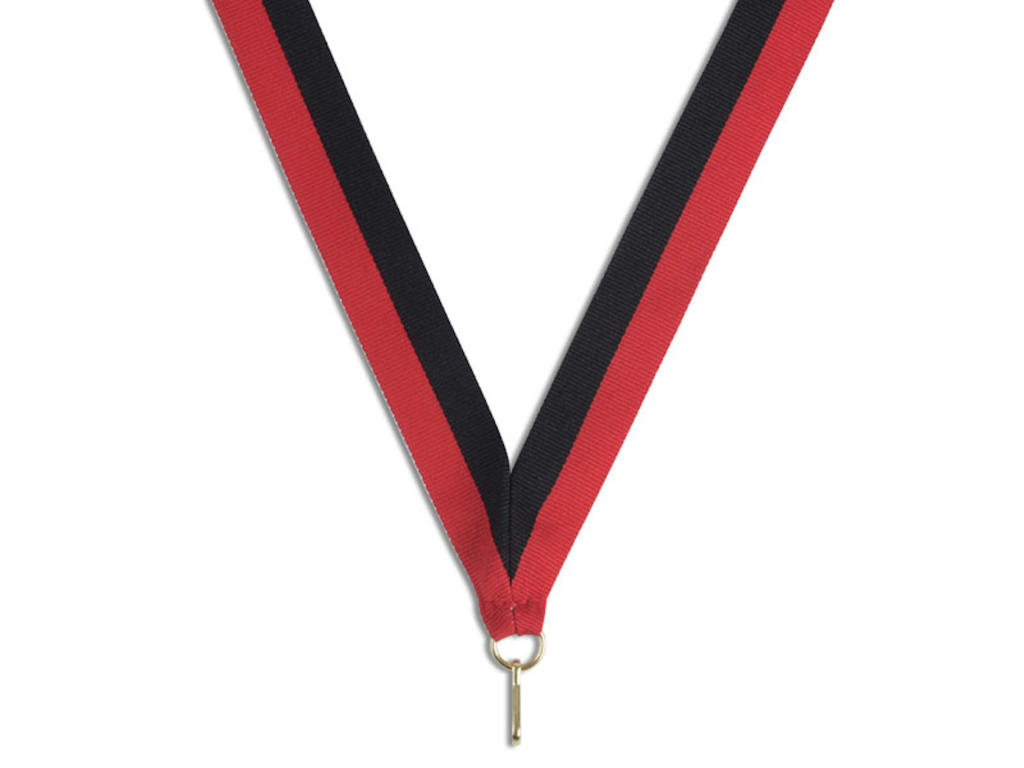 Medaljebånd - sort/rød