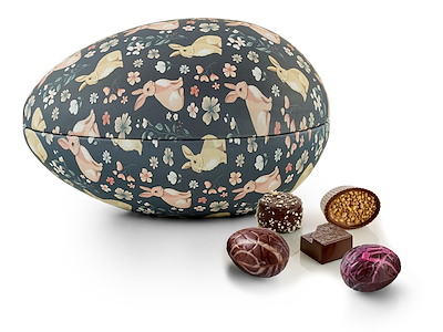 Bunnies påskeæg med 250 g. luksus chokolade 