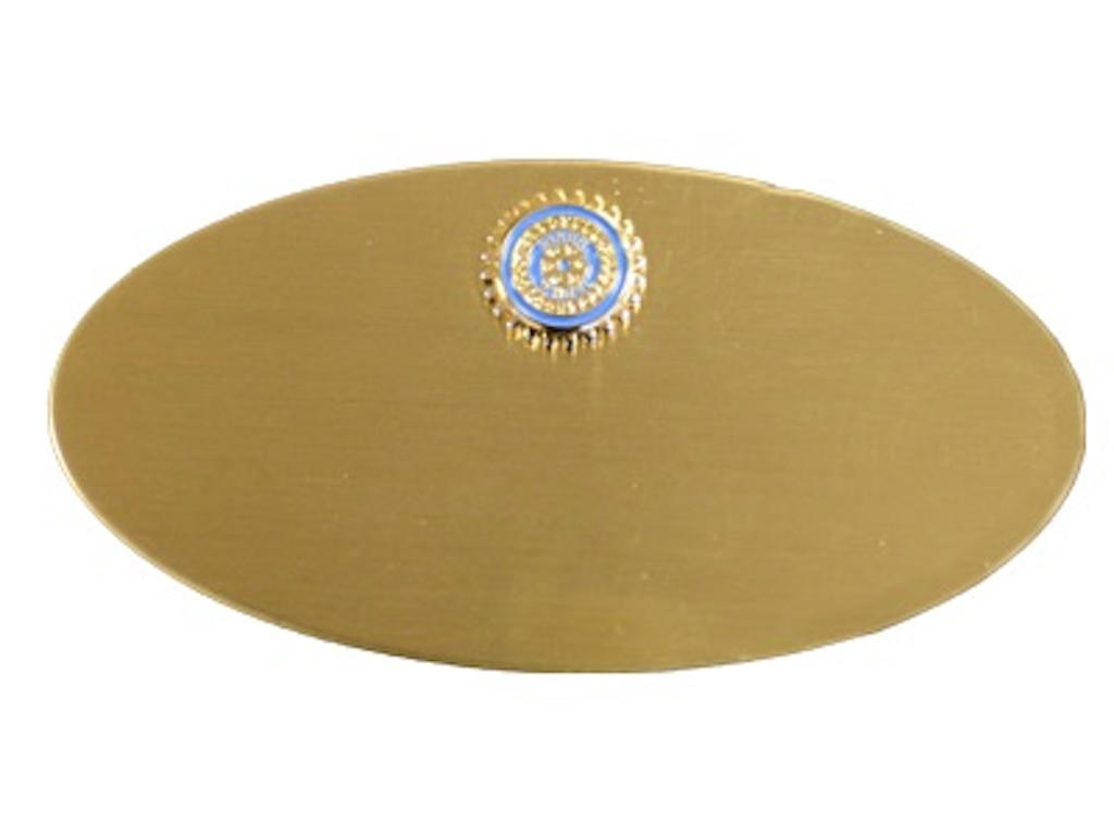 IW Navneskilt oval messing m. emblem