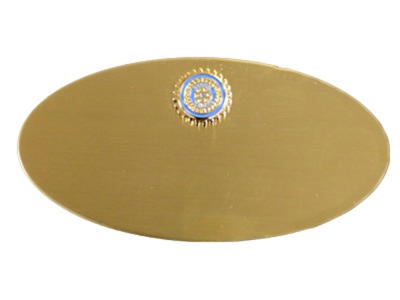 IW Navneskilt oval messing m. emblem