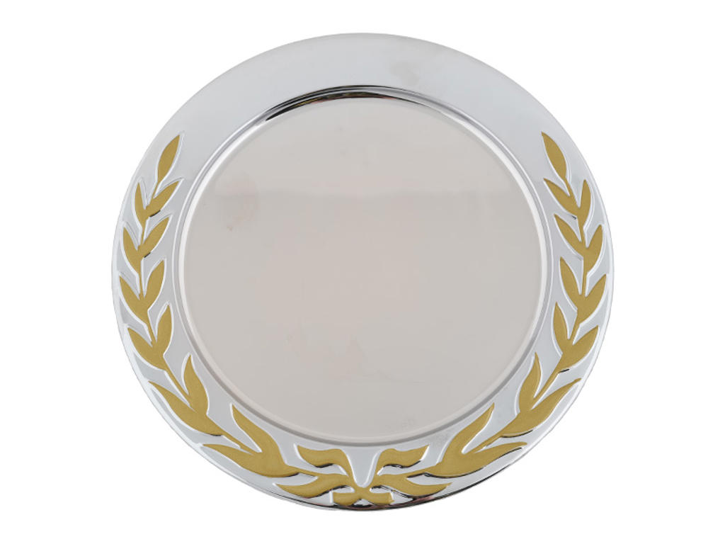 Pokalfad m olivengrene i guld 200 mm.