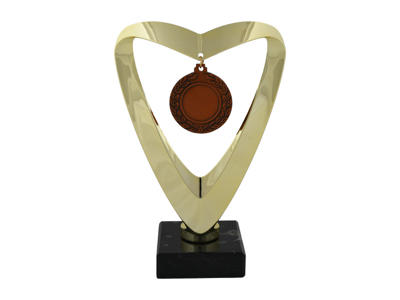 Statuette Medaljetrofæ m. 25 mm emblem Bronze