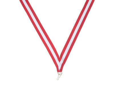 Rød/hvid/røde medaljebånd safetybuckle