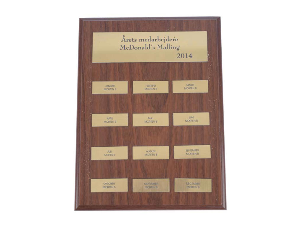 Plakette - Månedens medarbejder