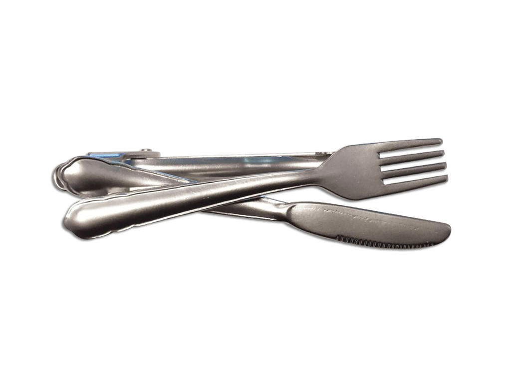 Slipsenål  kniv/gaffel stållook