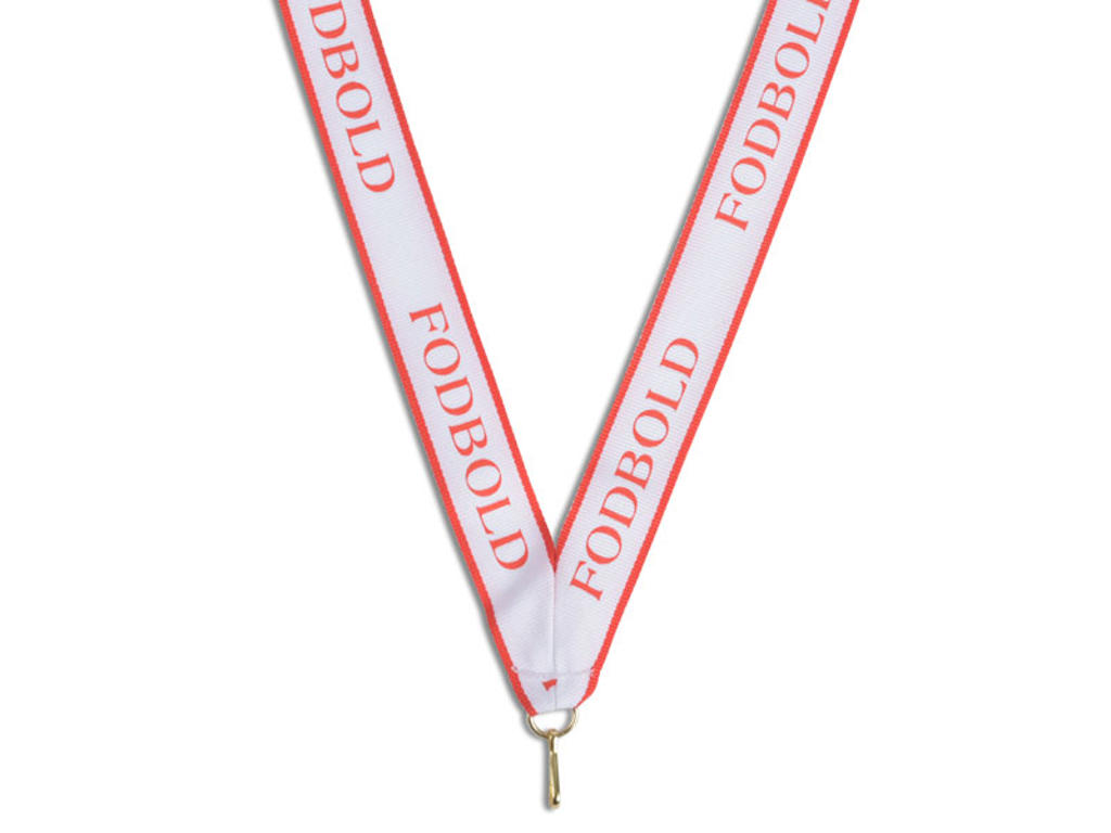 Fodbold medaljebånd - rød/hvid