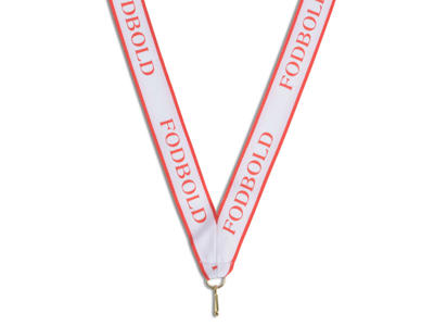 Fodbold medaljebånd - rød/hvid