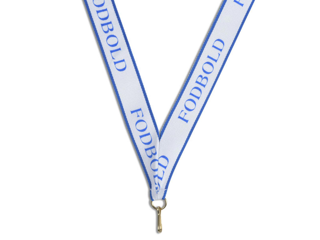 Fodbold medaljebånd - blå/hvid