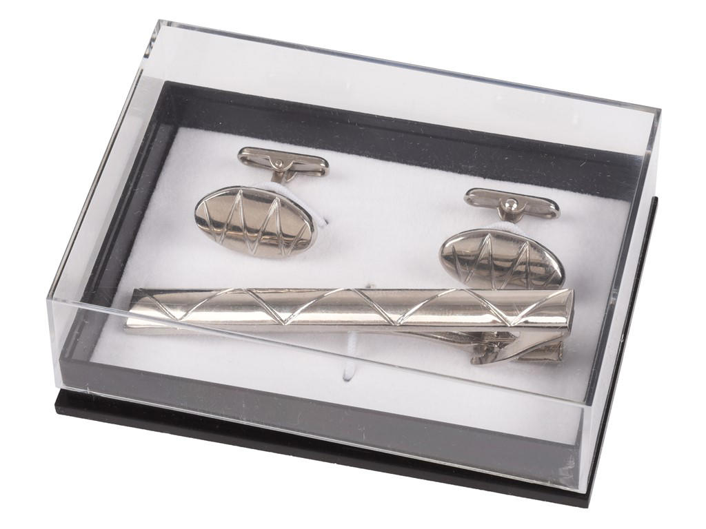 Etui til slipsenål og manchetknapper sort