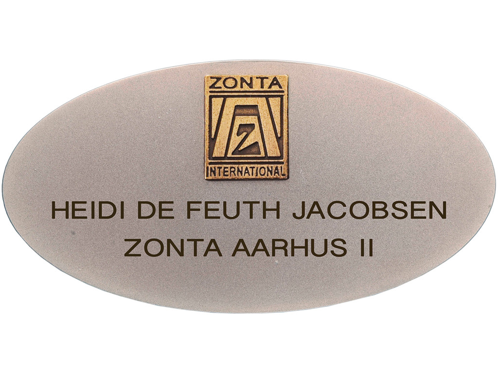 Zonta navneskilt ovalt