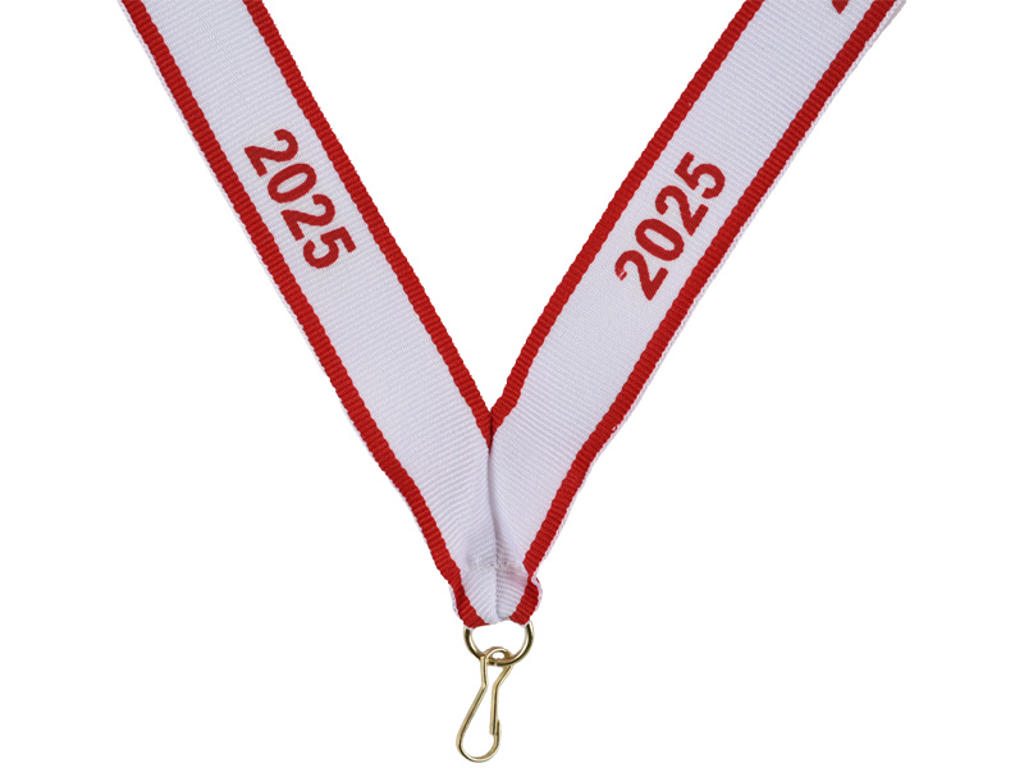 ÅR 2025 RØD/HVID/RØD MEDALJEBÅND